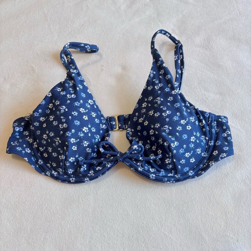Hollister Floral Bikini Set, Blue, Size Small - Picture 2 of 8